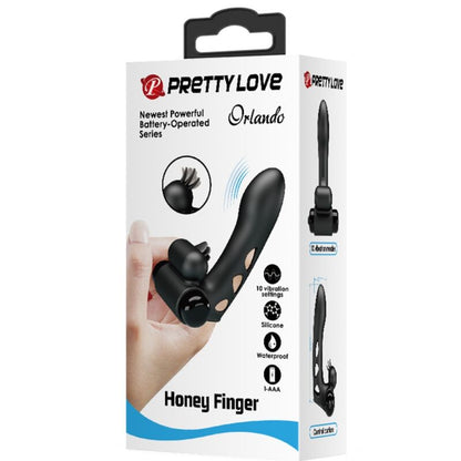 Copertura per dita vibratore Orlando nera di Pretty Love, immagine 10