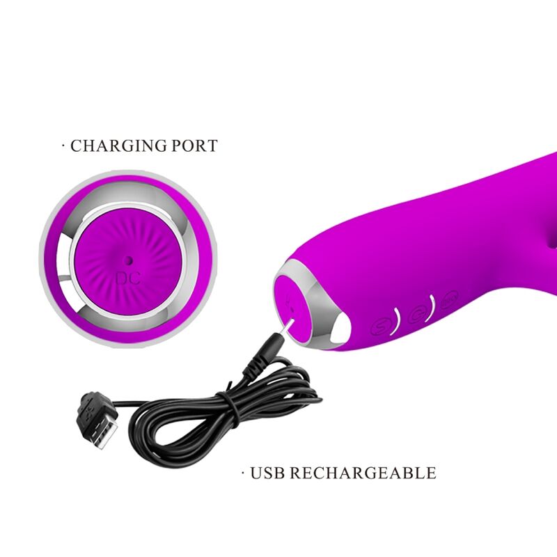 Vibratore ricaricabile Rachel con ventosa viola di Pretty Love, immagine 8