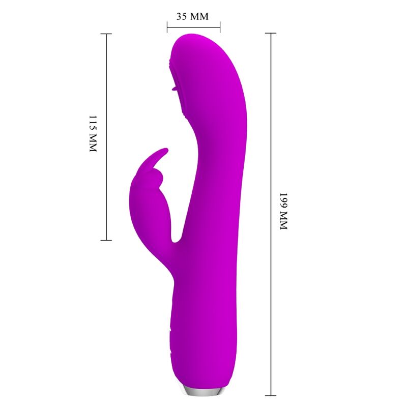Vibratore ricaricabile Rachel con ventosa viola di Pretty Love, immagine 7