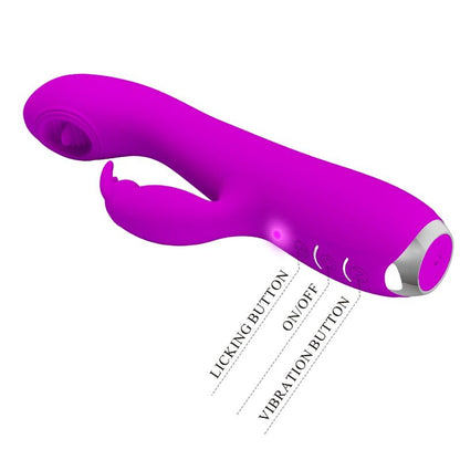Vibratore ricaricabile Rachel con ventosa viola di Pretty Love, immagine 6