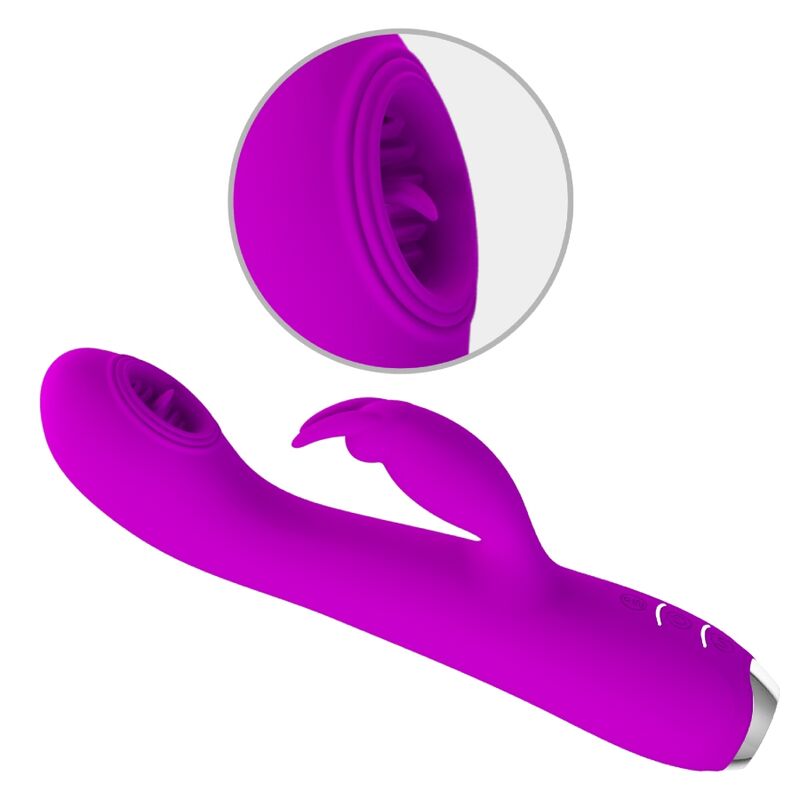Vibratore ricaricabile Rachel con ventosa viola di Pretty Love, immagine 4