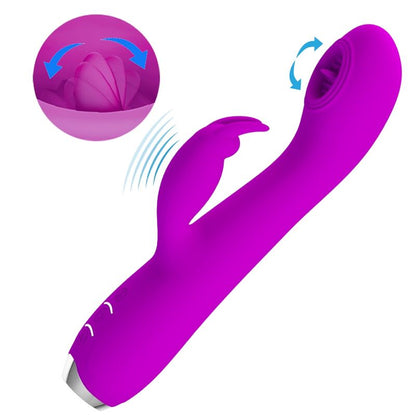 Vibratore ricaricabile Rachel con ventosa viola di Pretty Love, immagine 5