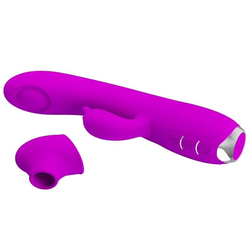 Vibratore-gel Regina Aspirante ricaricabile viola di Pretty Love, immagine 7