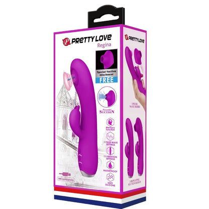 Vibratore-gel Regina Aspirante ricaricabile viola di Pretty Love, immagine 12