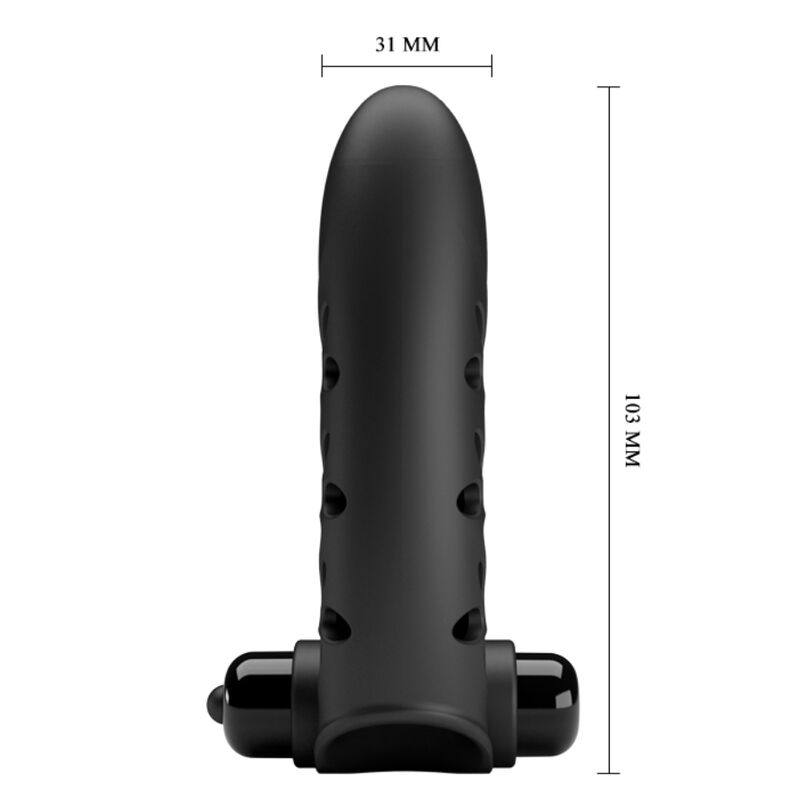 Copertura per dita vibratore coniglio nero Vance di Pretty Love, immagine 7