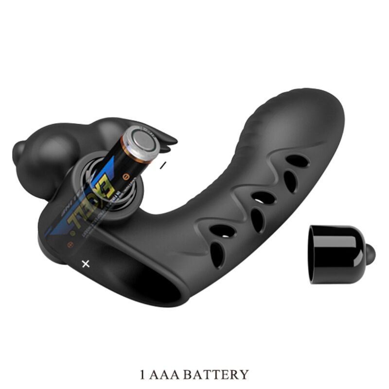Copertura per dita vibratore coniglio nero Vance di Pretty Love, immagine 4