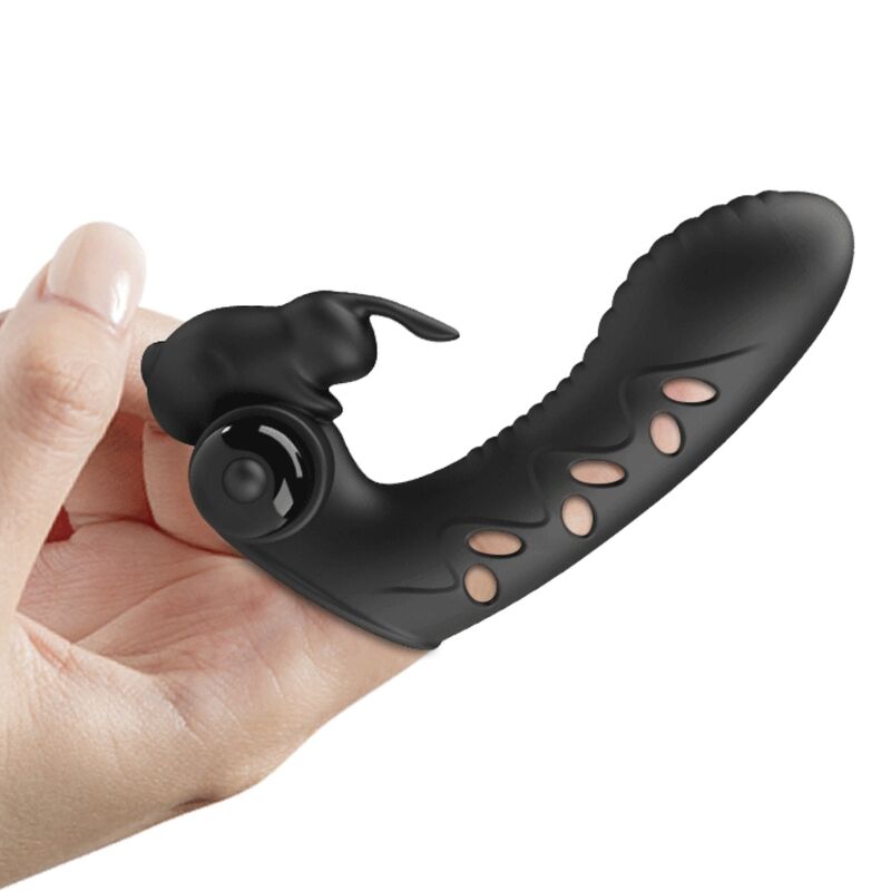 Copertura per dita vibratore coniglio nero Vance di Pretty Love, immagine 6