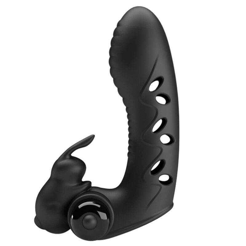 Copertura per dita vibratore coniglio nero Vance di Pretty Love