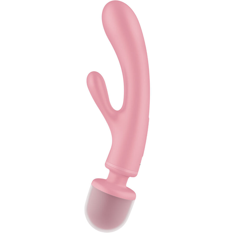 Massaggiatore vibratore coniglio triple lover rosa di Satisfyer, immagine 3