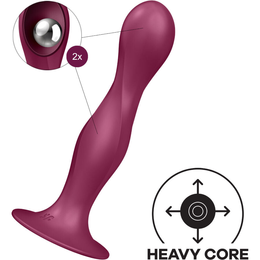Dildo in silicone doppia palla Granato di Satisfyer, immagine 3