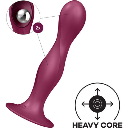 Dildo in silicone doppia palla Granato di Satisfyer, immagine 3