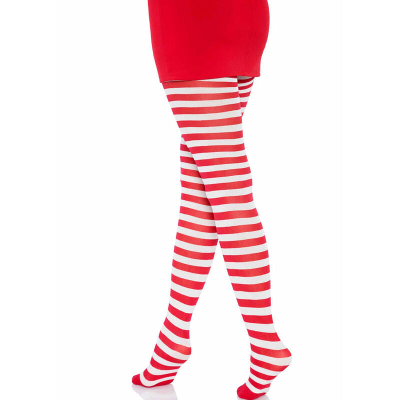 Collant a righe Bianco/rosso di Leg Avenue, immagine 3