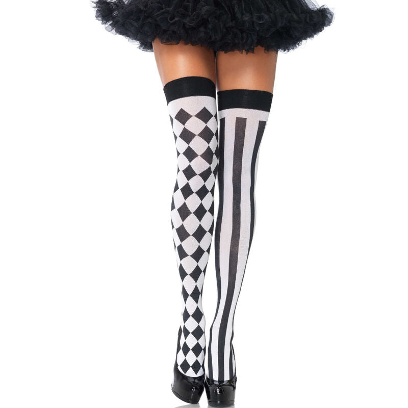 Calze e reggicalze calzini alti Arlecchino Bianco/nero di Leg Avenue
