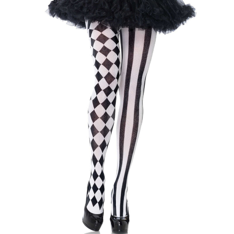Collant Arlecchino Nero/bianco di Leg Avenue