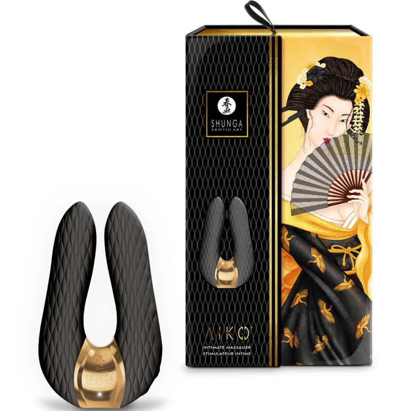 Massaggiatore intimo Aiko nero di Shunga, immagine 4