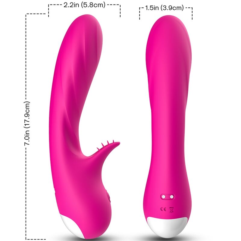 Vibratore romance con stimolatore fucsia di Armony