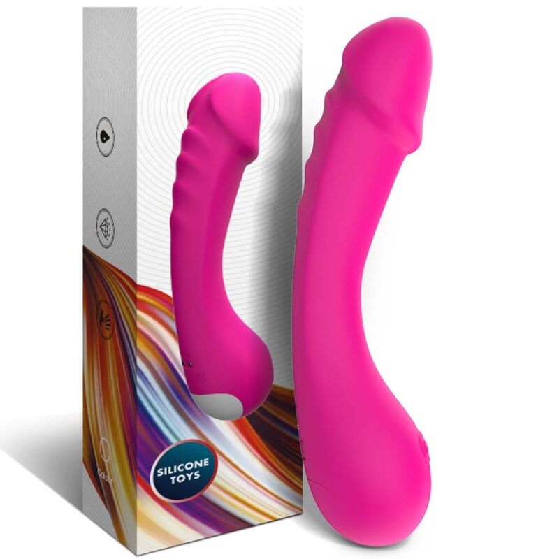 Dildo vibratore G-spot in silicone fucsia di Armony, immagine 6
