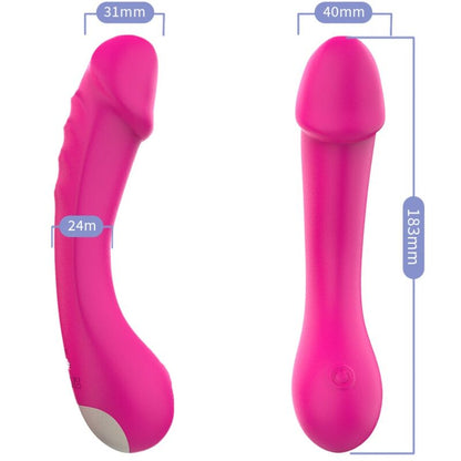 Dildo vibratore G-spot in silicone fucsia di Armony, immagine 3