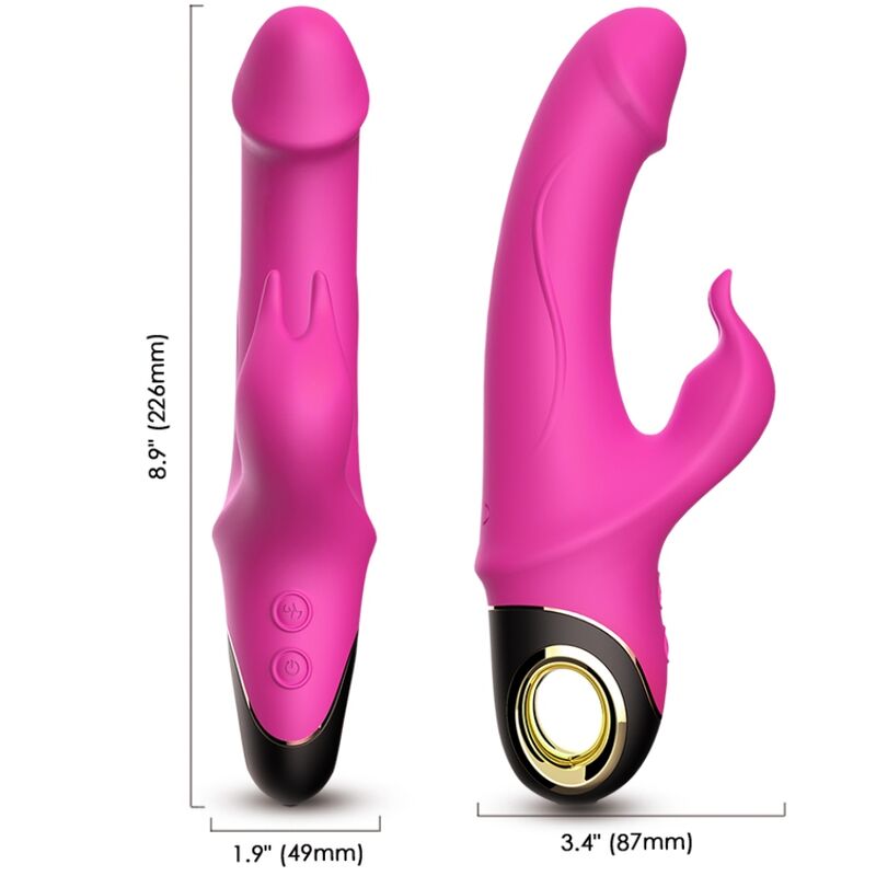 Dildo Meteror vibratore rabbit rotator fucsia di Armony