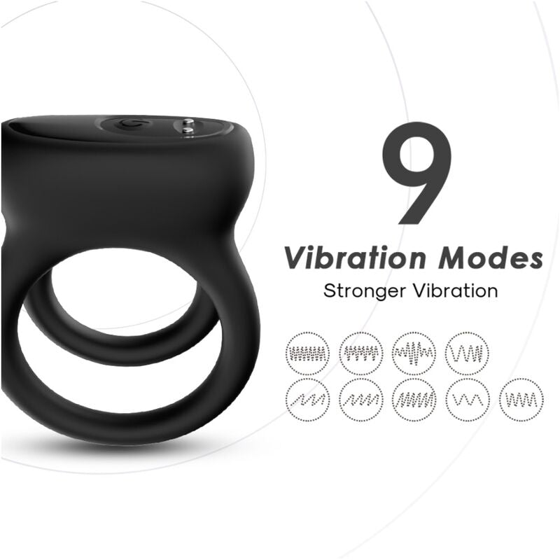 Vibratore doppio anello nero di Armony, immagine 2
