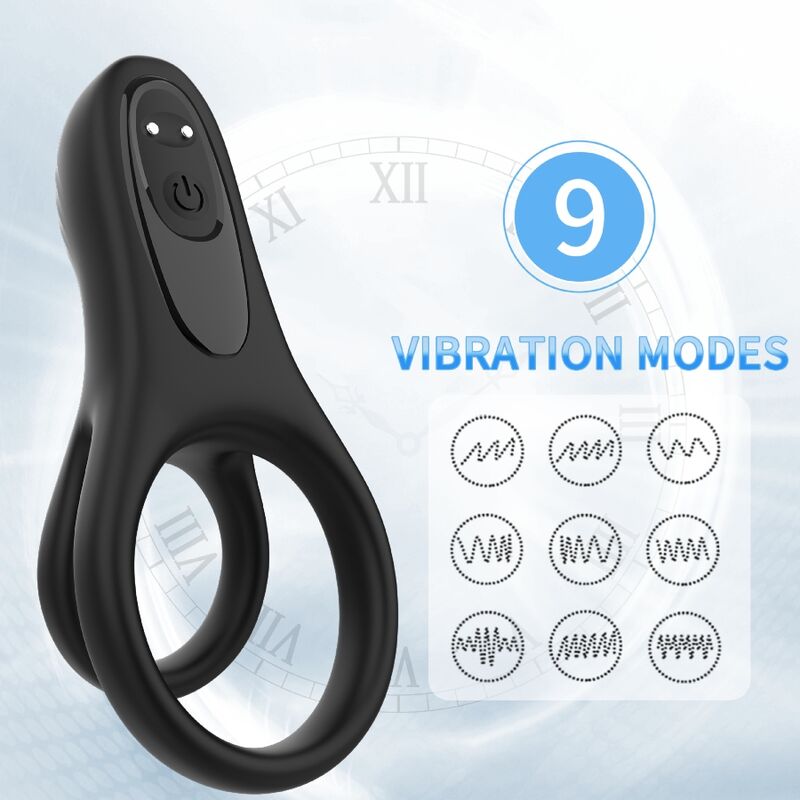 Vibratore doppio anello nero di Armony, immagine 2