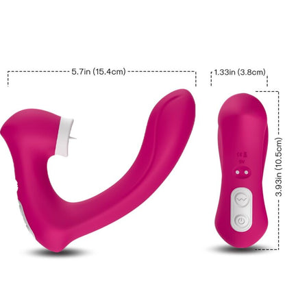 Vibratore Secretkiss licking clitoride & vibratore curvo fucsia di Armony, immagine 3