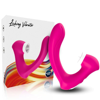 Vibratore Secretkiss licking clitoride & vibratore curvo fucsia di Armony