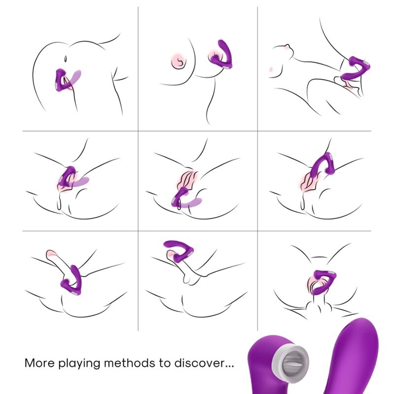 Leccato Secretkiss clit vibrante e vibratore curvo viola di Armony, immagine 4