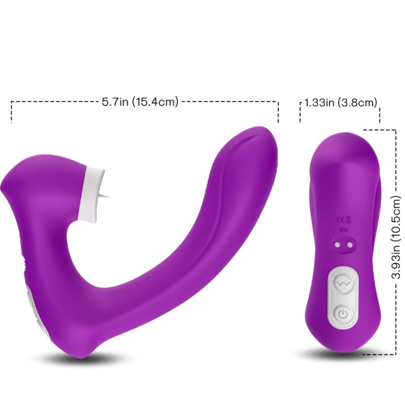 Leccato Secretkiss clit vibrante e vibratore curvo viola di Armony, immagine 3