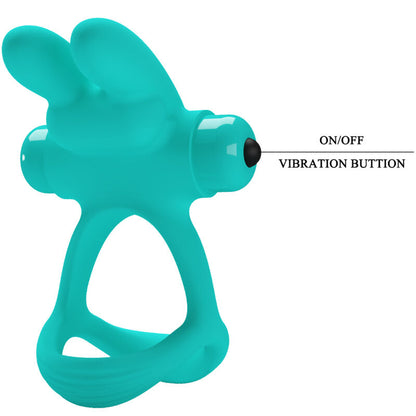 Anello vibratore coniglio verde Dante di Pretty Love, immagine 5