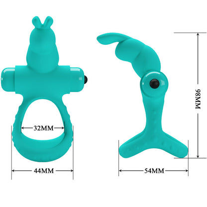 Anello vibratore coniglio verde Figgy di Pretty Love, immagine 4