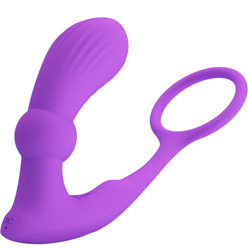 Anello Warren e vibratore anale viola di Pretty Love