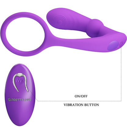 Anello Warren e vibratore anale viola di Pretty Love, immagine 6