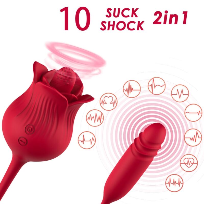 Leccata di rosa Clitorite vibrante e vibratore rosso di Armony, immagine 2