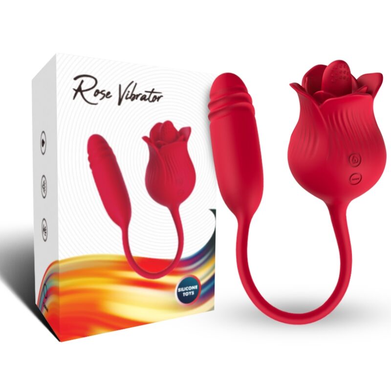 Leccata di rosa Clitorite vibrante e vibratore rosso di Armony