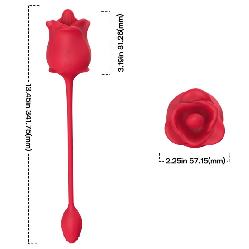 Stimolatore e vibratore rosa 2 in 1 con aspirazione e coda rossa 10 modalità di Armony, immagine 4
