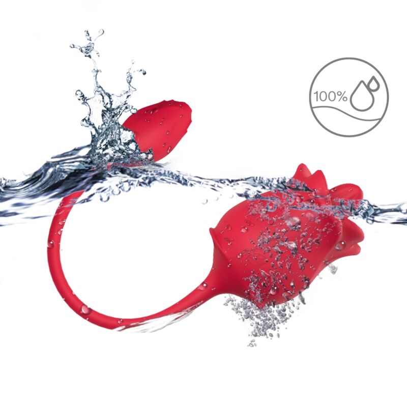 Stimolatore e vibratore rosa 2 in 1 con aspirazione e coda rossa 10 modalità di Armony, immagine 3