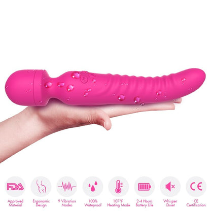 Massaggiatore Mission e vibratore effetto calore fucsia di Armony, immagine 3