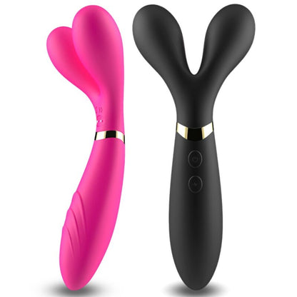 Massaggiatore e vibratore a Y-wand doppia testa fucsia di Armony, immagine 4