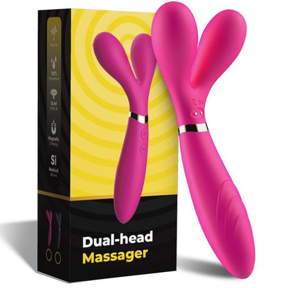 Massaggiatore e vibratore a Y-wand doppia testa fucsia di Armony, immagine 5