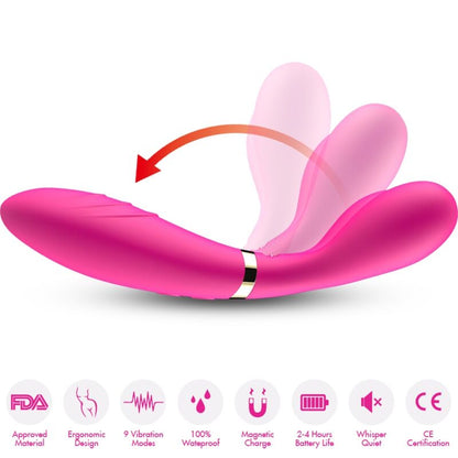 Massaggiatore e vibratore a Y-wand doppia testa fucsia di Armony, immagine 3