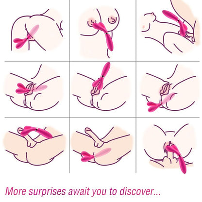 Massaggiatore e vibratore a Y-wand doppia testa fucsia di Armony, immagine 2