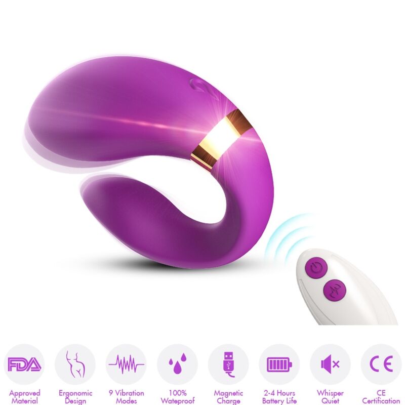 Vibratore a Mezzaluna per coppia telecomando viola di Armony