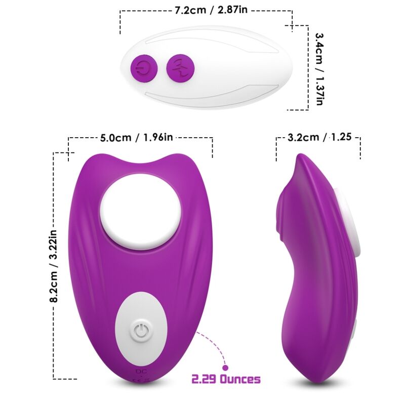 Ovetto vibrante mutandina indossabile con vibratore telecomando viola di Armony, immagine 3