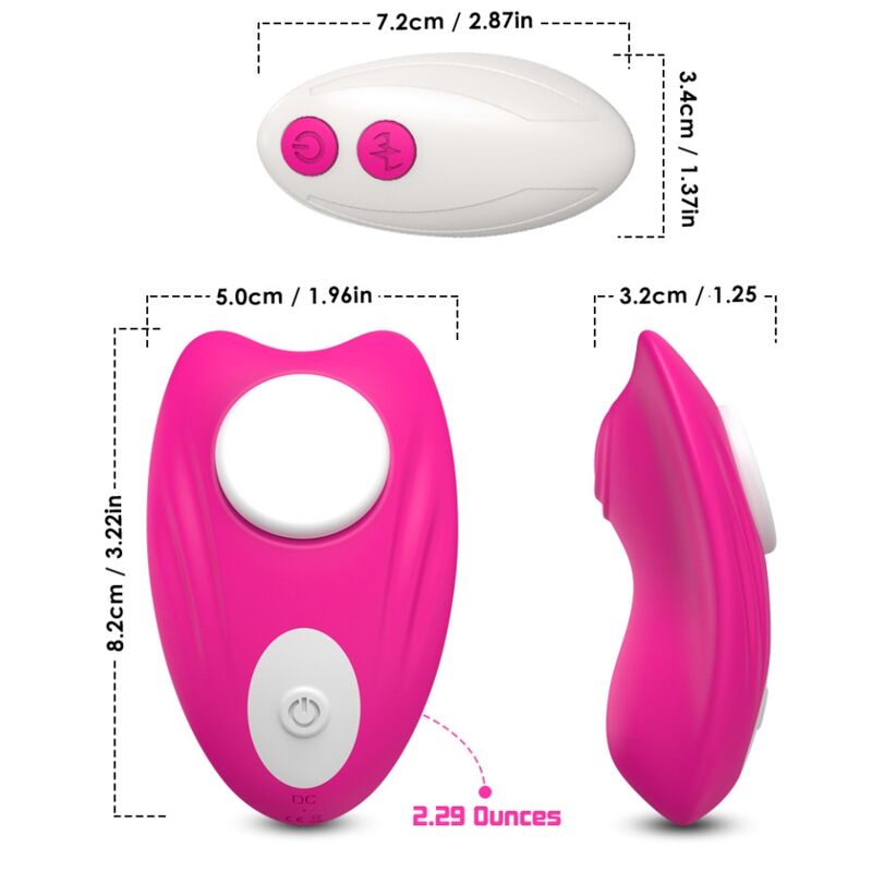 Ovetto vibrante mutandina indossabile con vibratore telecomando butterfly rosa di Armony, immagine 2