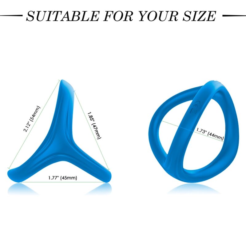 Anello Tresor doppio in silicone blu di Armony, immagine 2