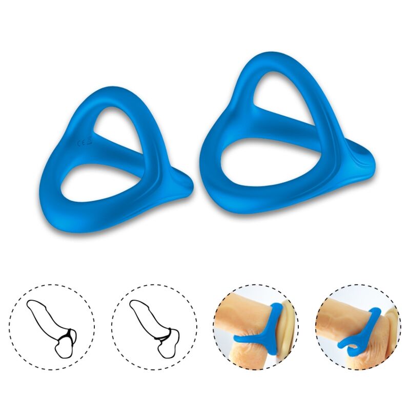 Anello Tresor doppio in silicone blu di Armony, immagine 3