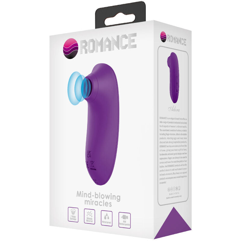 Vibratore Adora mini Violet Clitoris sucker di Romance, immagine 7