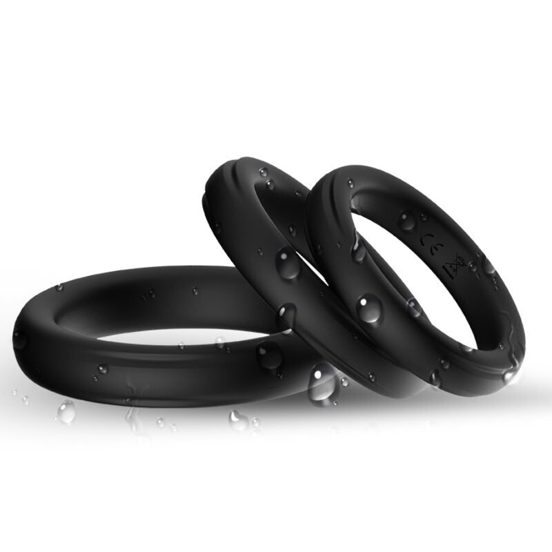 Anello triplo in silicone nero di Armony, immagine 2