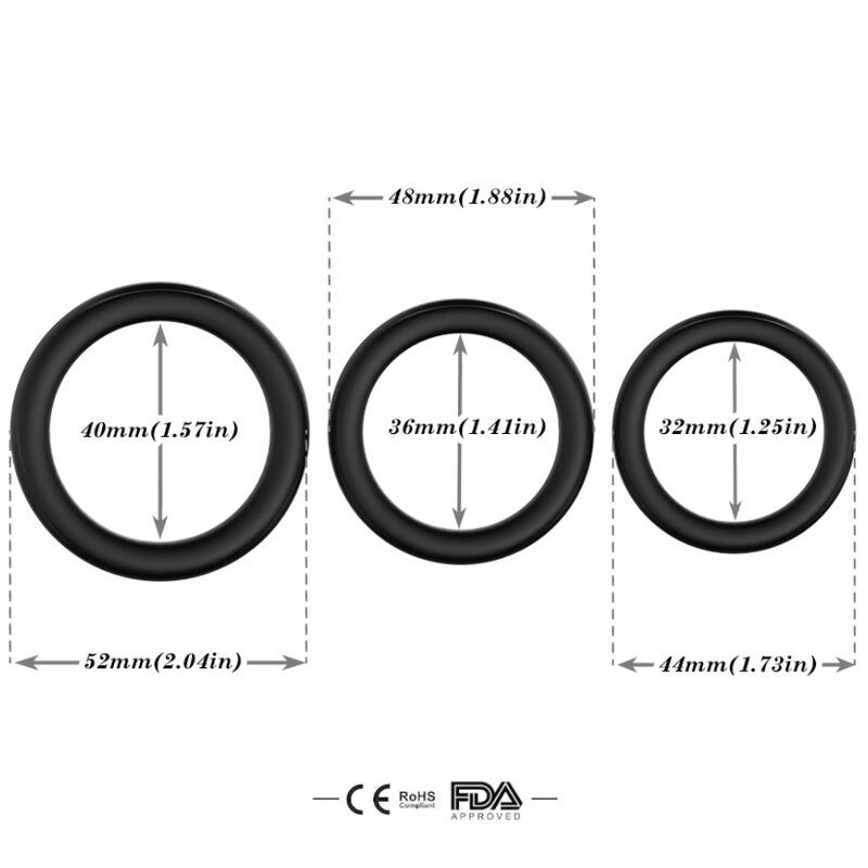 Anello triplo in silicone nero di Armony, immagine 3